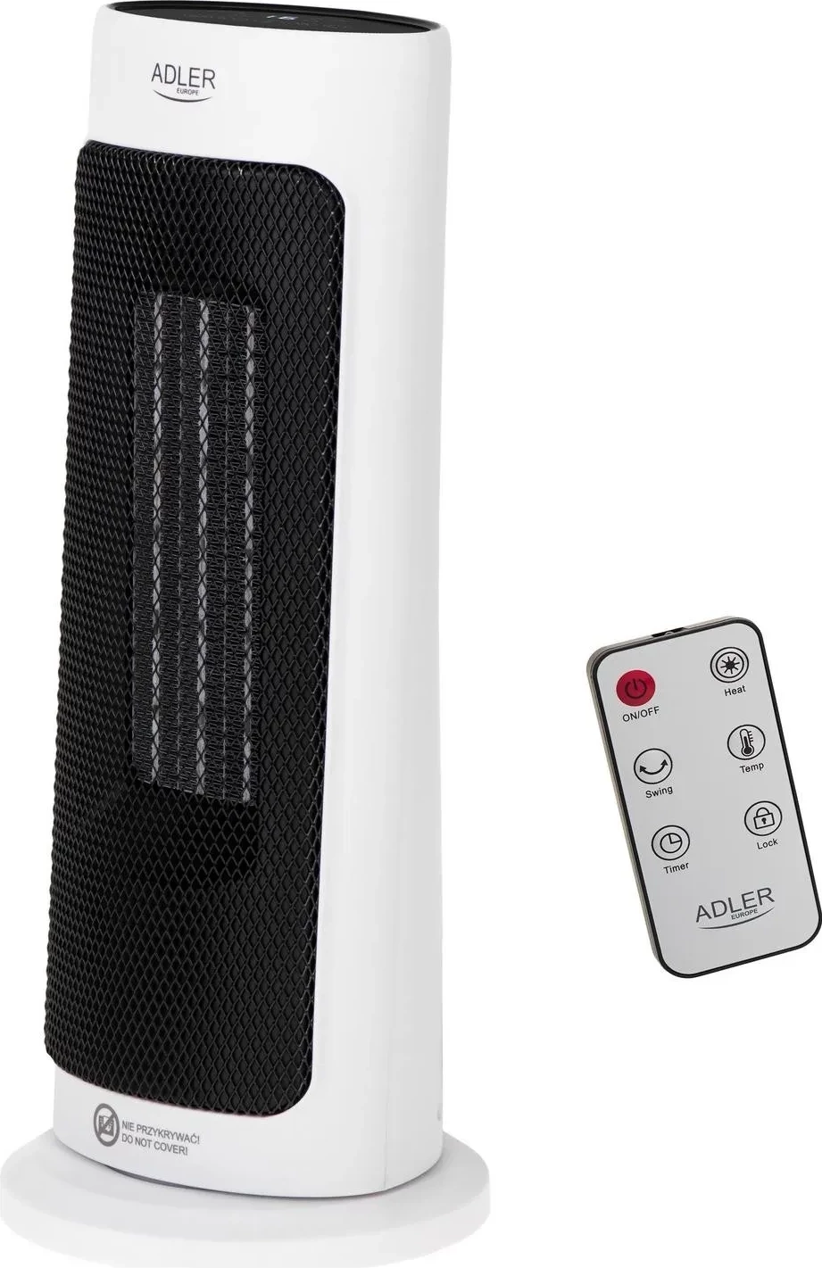 Ngrohës me ventilator Adler AD 7738, 2000W, plastikë, bardhë-zi