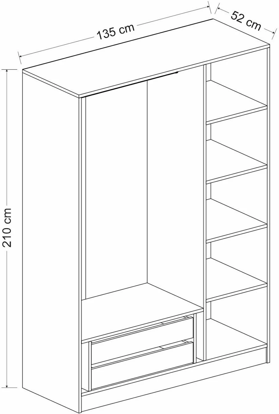 Dollap Hanah Home, ngjyrë lisi, Kale, 2289