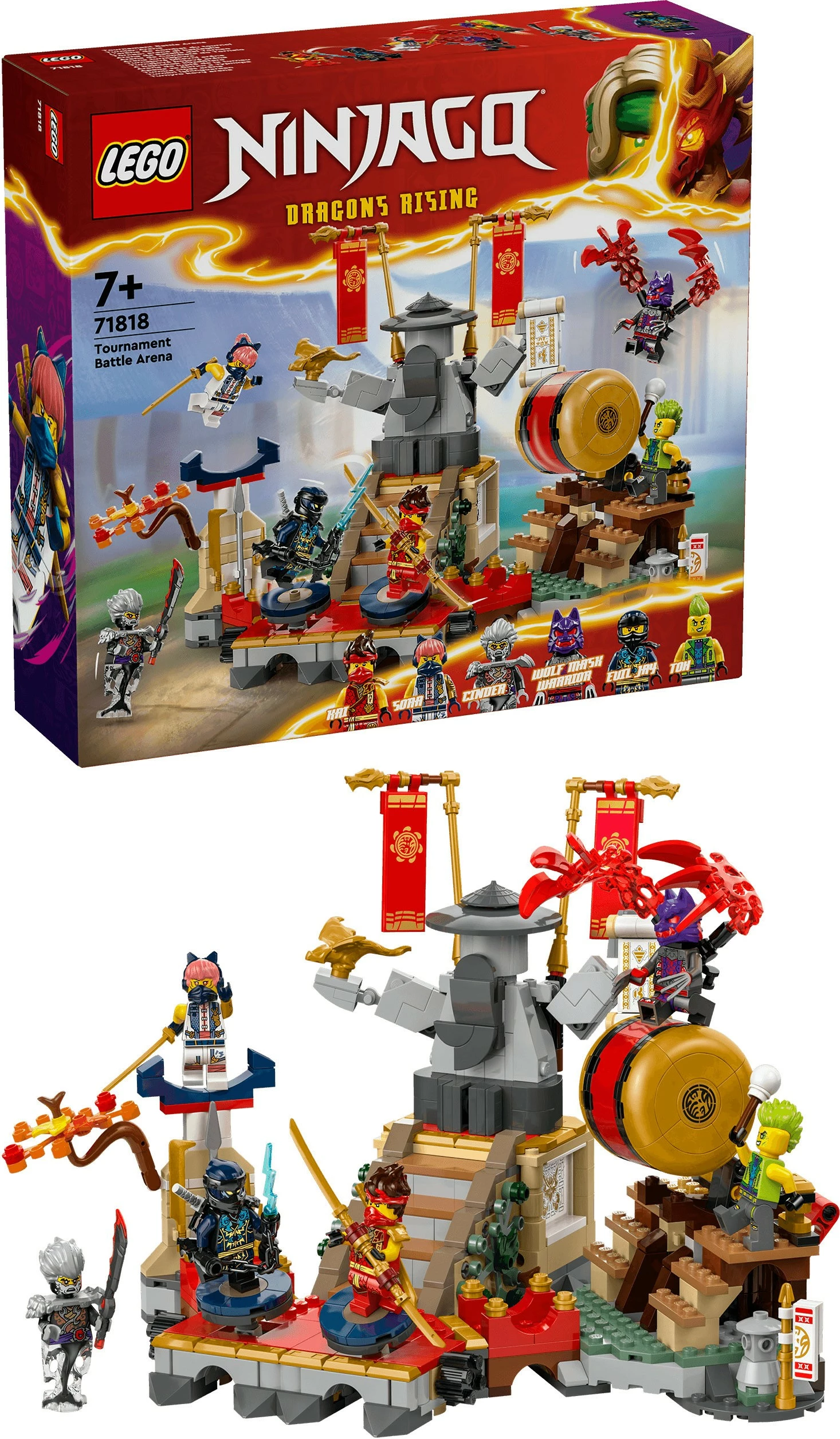 Set ndërtimi LEGO NINJAGO Tournament Battle Arena 71818, 659 pjesë, shumëngjyrëshe