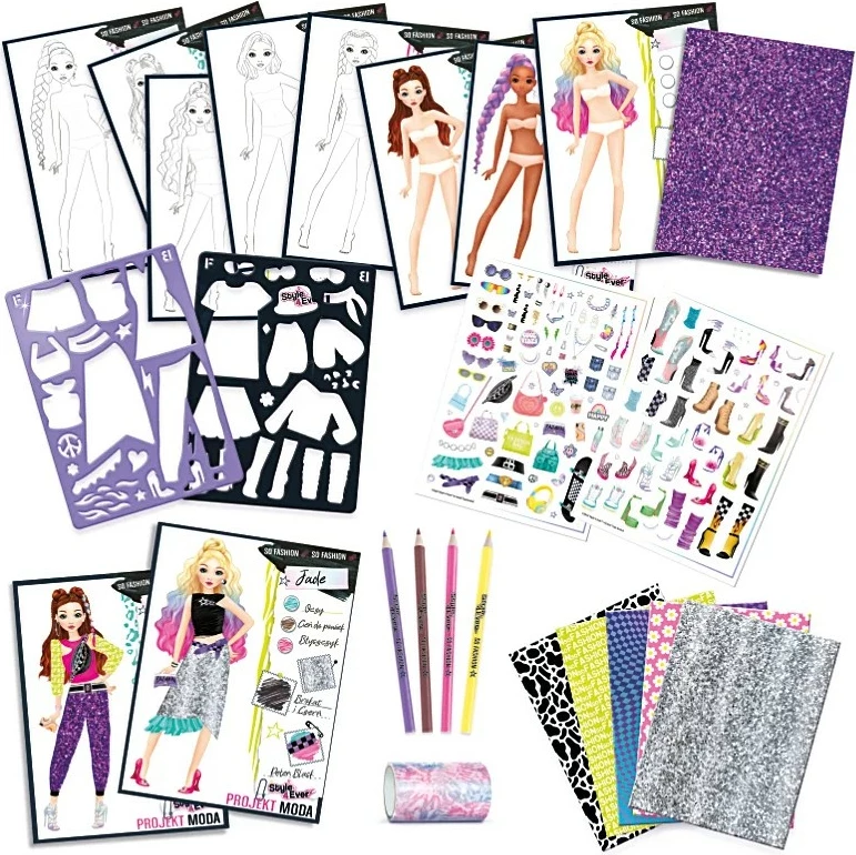 Set kreativ për dizajn mode Epee Project Fashion Designer - Daily Stylings, shumëngjyrësh