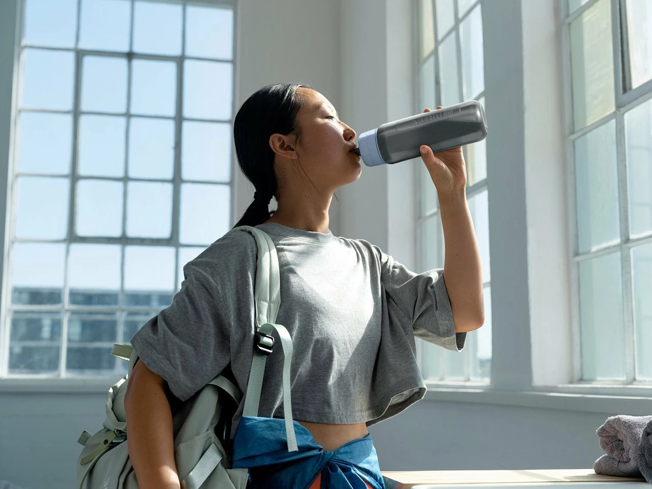 Shishe filtruese uji Brita Active 600 ml, set me 2 filtra MicroDisc, jeshile pastel