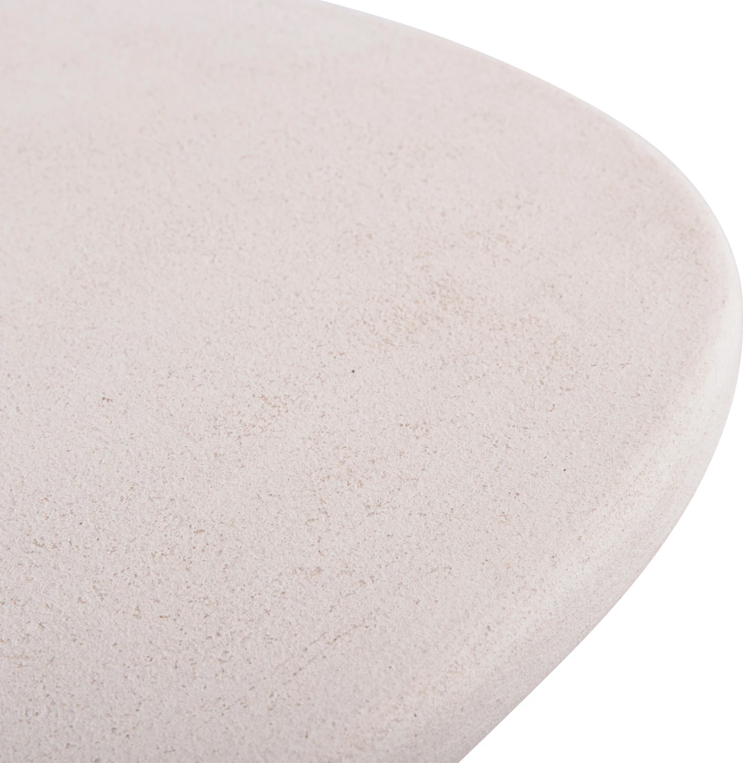 Tavolinë kafeje ovale, seri Santorini, MDF, ngjyrë off-white, 54x54.5x40H cm.