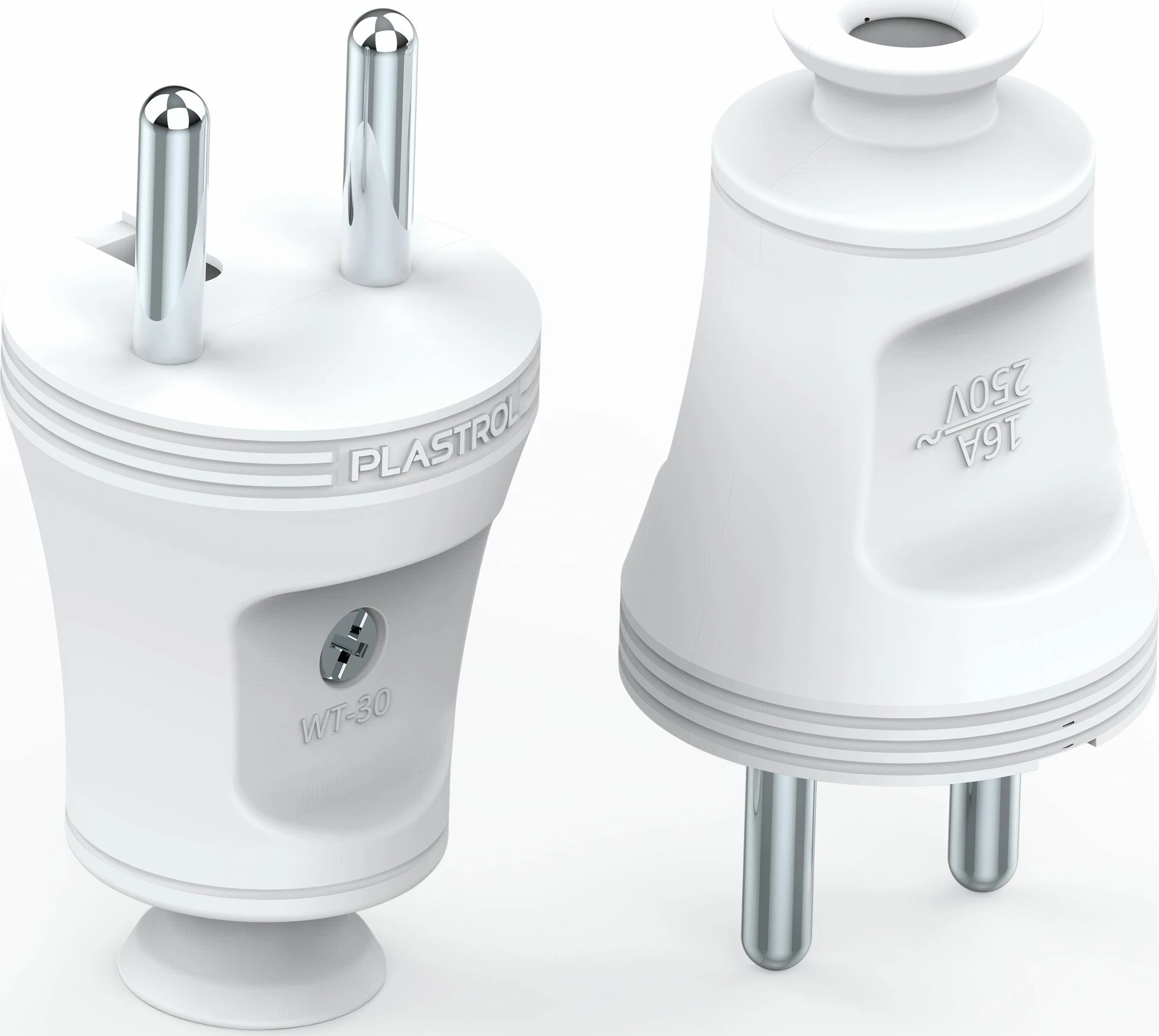 Fishë elektrike Opal WT-30 2P+Z 16A 230V e çmontueshme e drejtë e bardhë