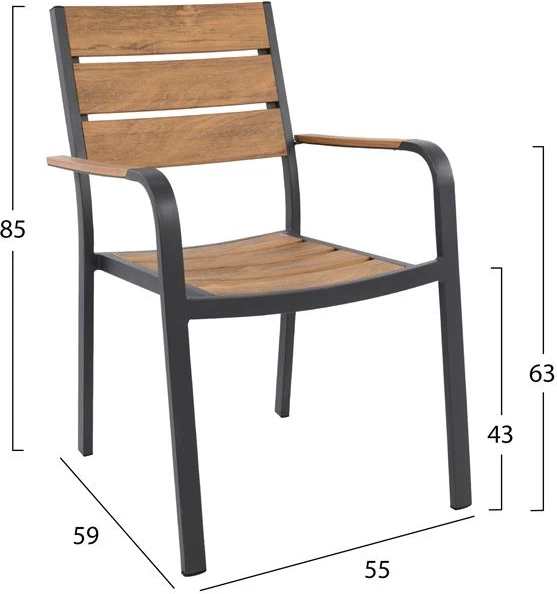 Set kopshti tavolinë & karrige FH10537.02, 3 pjesë, polywood/antracit