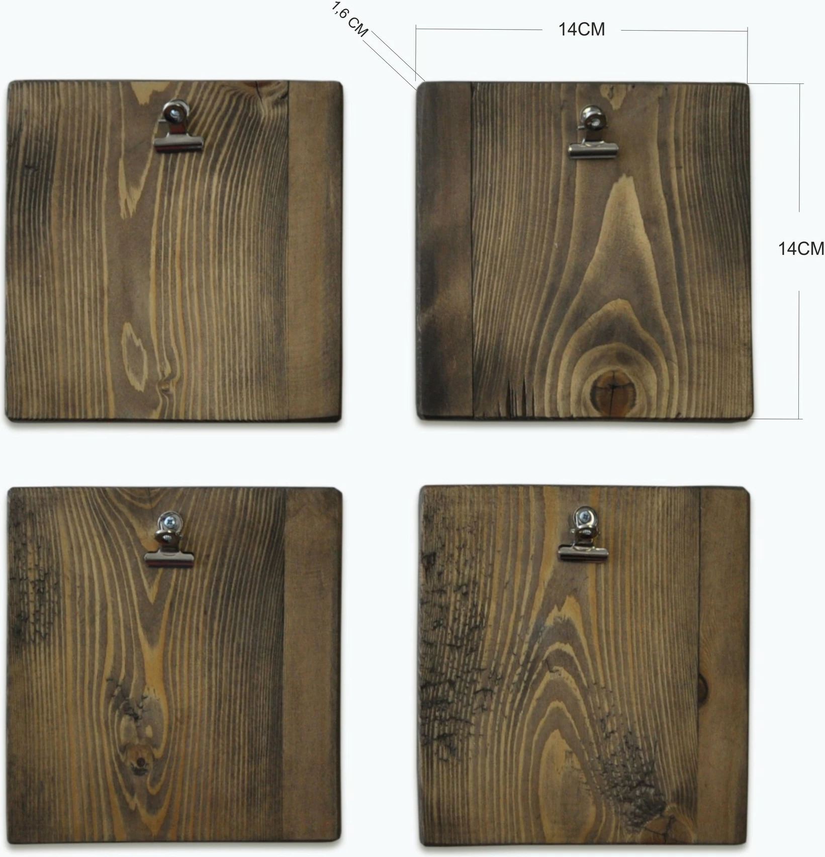 Aksesor dekorativ muri prej druri bredhi, ngjyrë arre, Skye Decor, 4 copë, Aa066