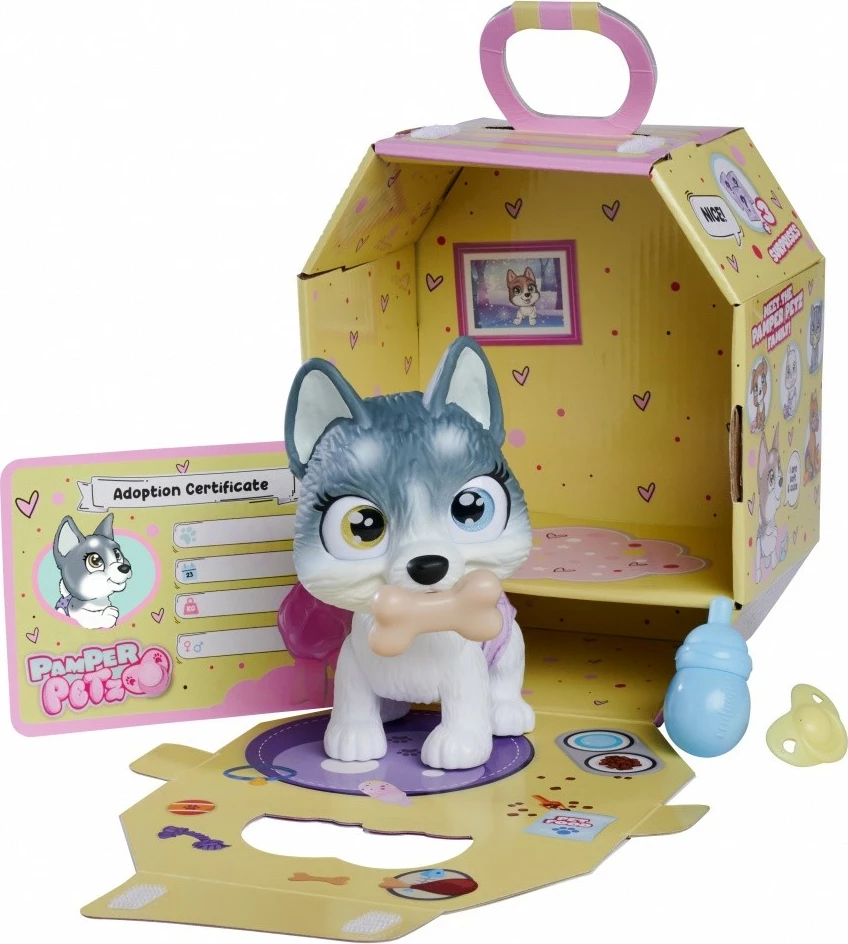 Figurinë lodër Husky Pamper Petz Simba set me aksesorë, 15 cm