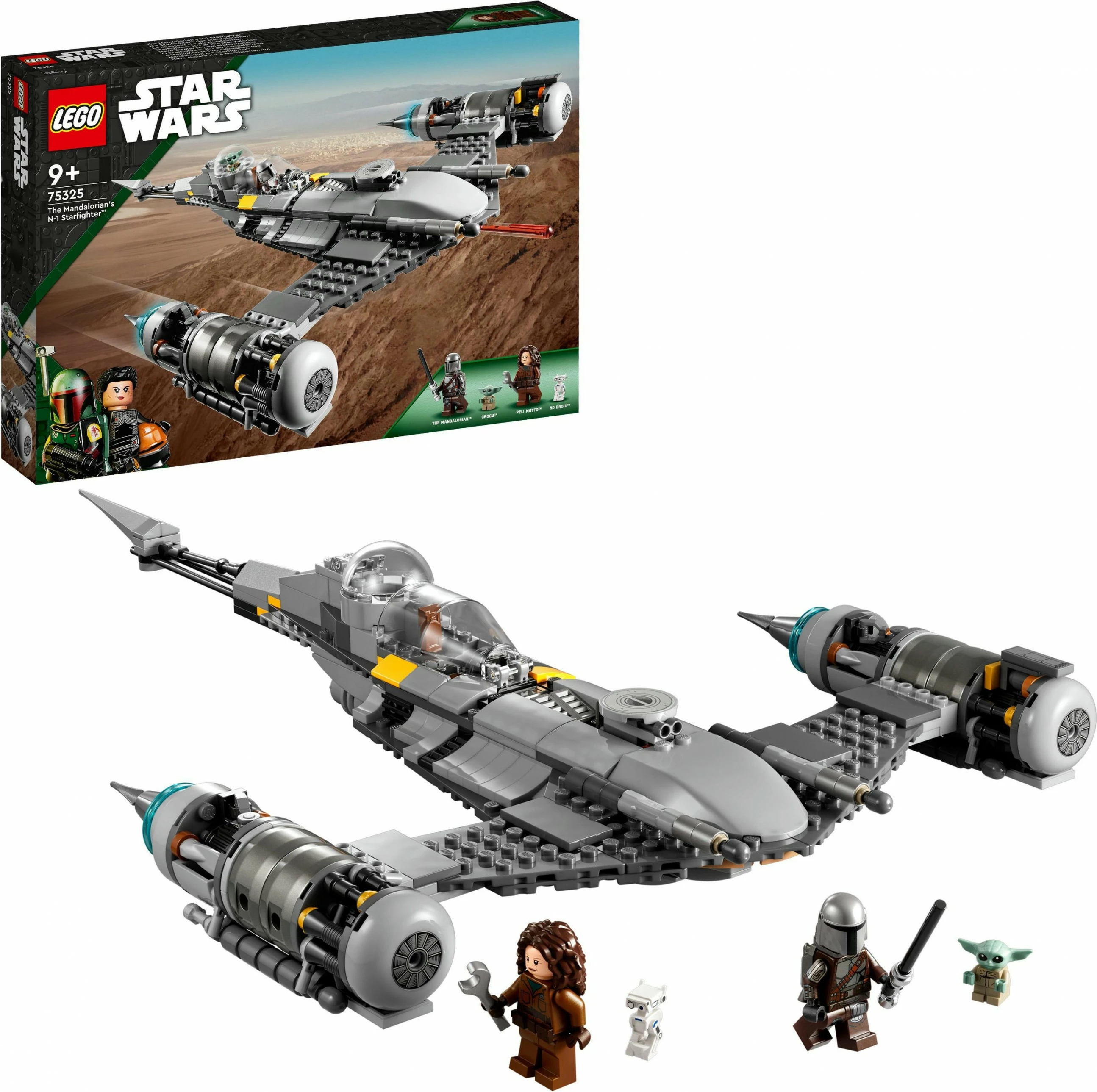 Set ndërtimi LEGO Star Wars The Mandalorian’s N-1 Starfighter, 412 pjesë, plastikë, shumëngjyrësh