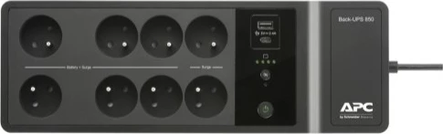 UPS APC BE850G2-FR, 850VA, 8 dalje, USB Type C dhe A, E zezë