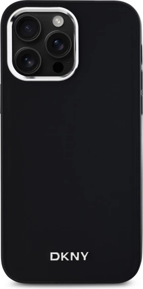 Mbështjellës DKNY Plain Logo MagSafe për iPhone 14 Pro Max, i zi