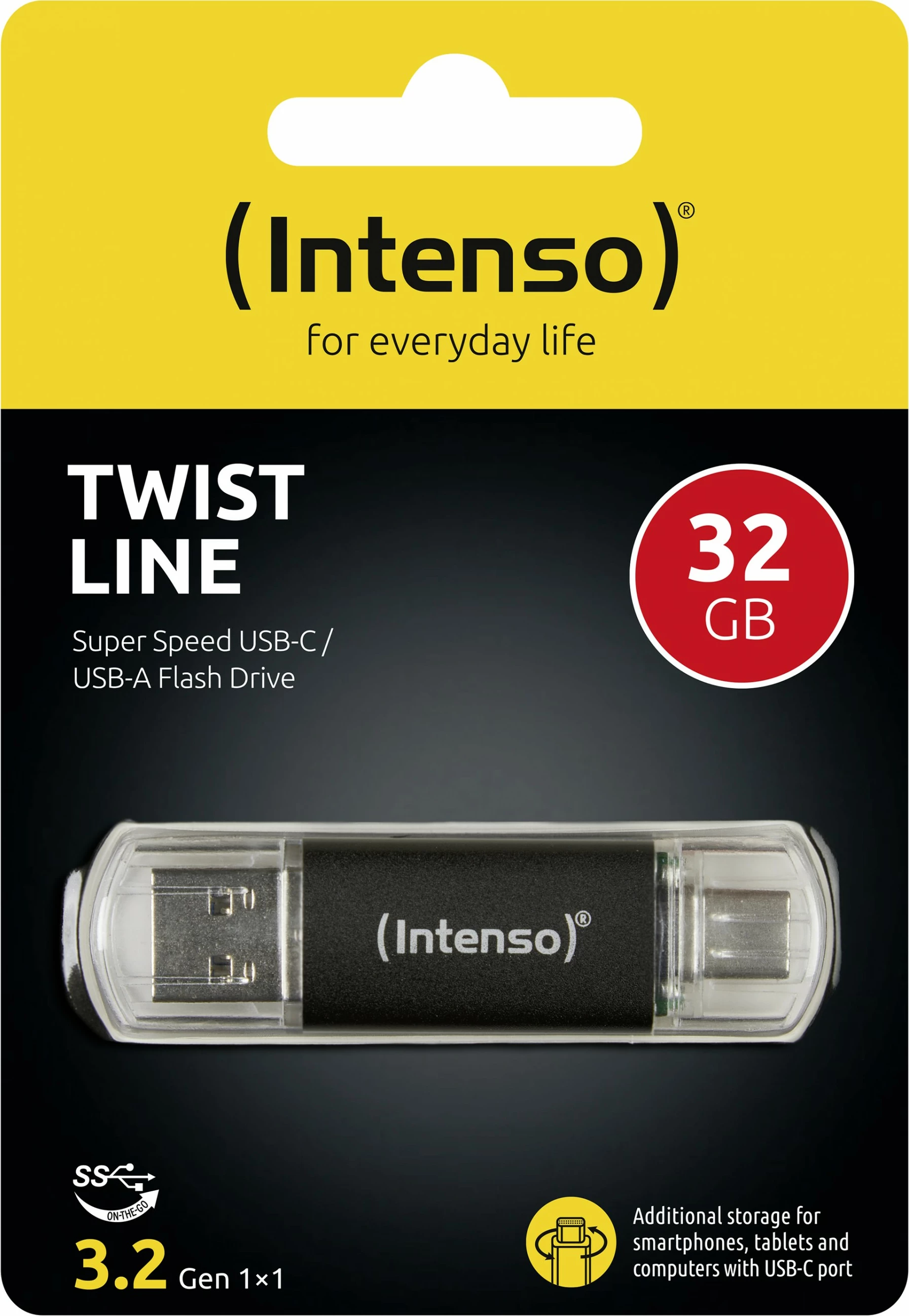 USB Intenso 3539480, 32 GB, USB Type-A / USB Type-C, Anthracite