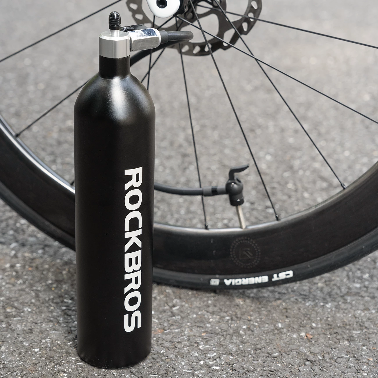 Tank presioni për goma tubeless Rockbros 42310010001, 1.2L, 200 PSI, e zezë
