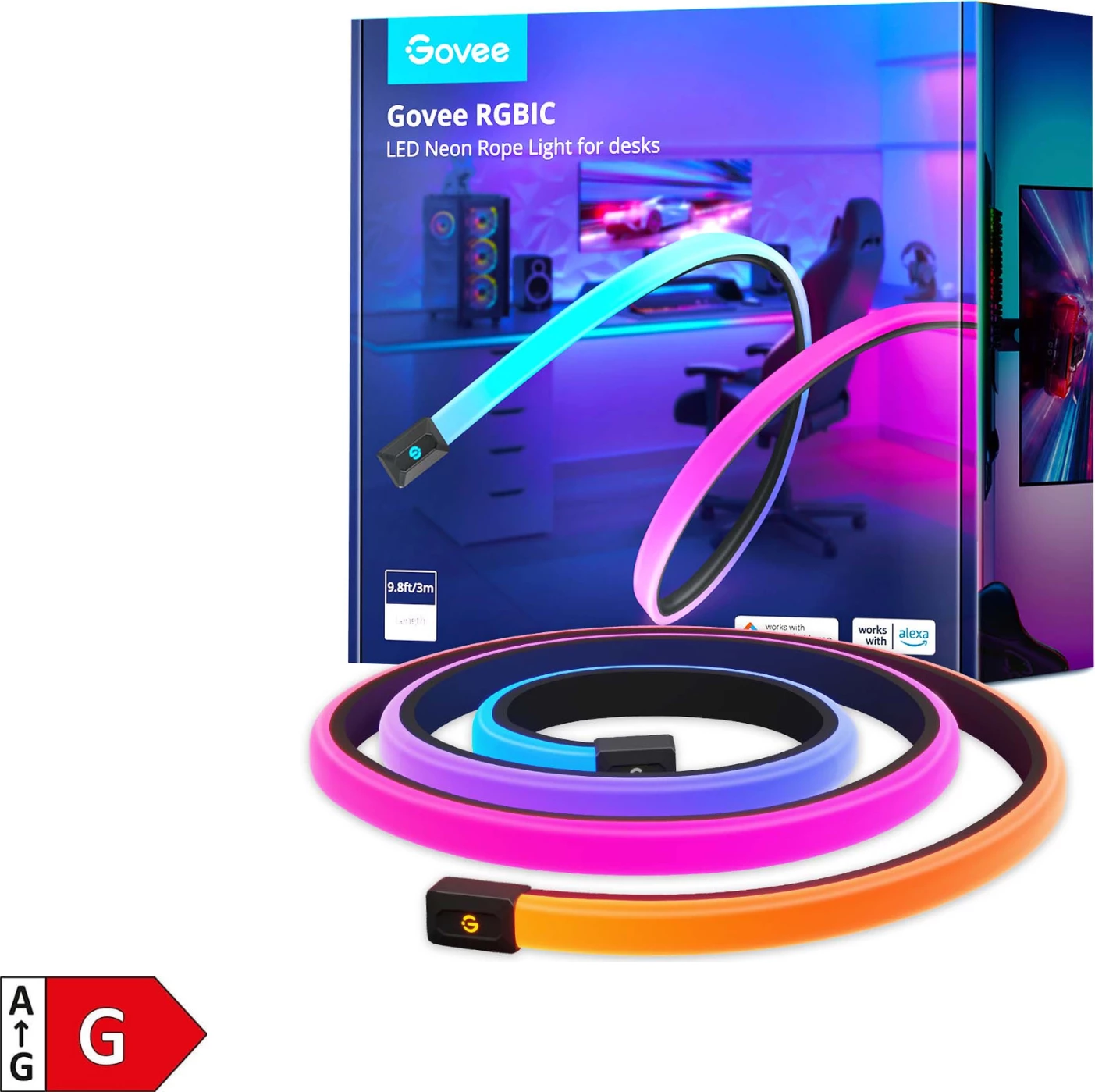 Shirit neon LED Govee H61C3 3m RGBIC Bluetooth, prizë EU