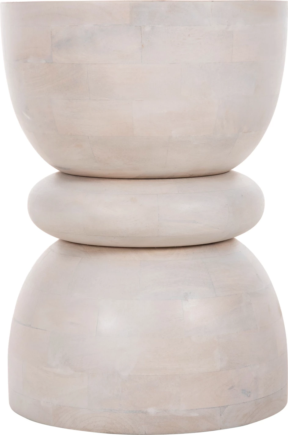 Karrige e rrumbullakët, dru mango, ngjyrë e bardhë, Φ35x51H cm