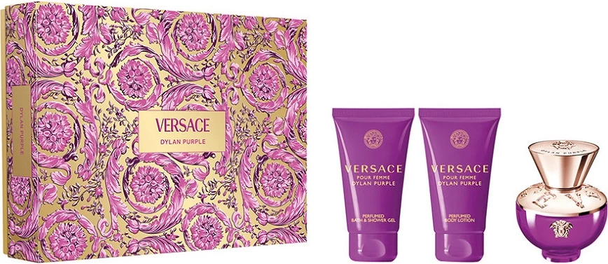 Eau de Parfum set për femra Versace Dylan Purple, 50ml + shower gel 50ml + body lotion 50ml