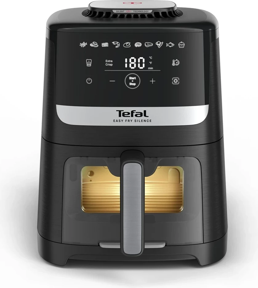 Fritezë me ajër të nxehtë Tefal Easy Fry Silence EY5568E0, 5L, E zezë/Inoks