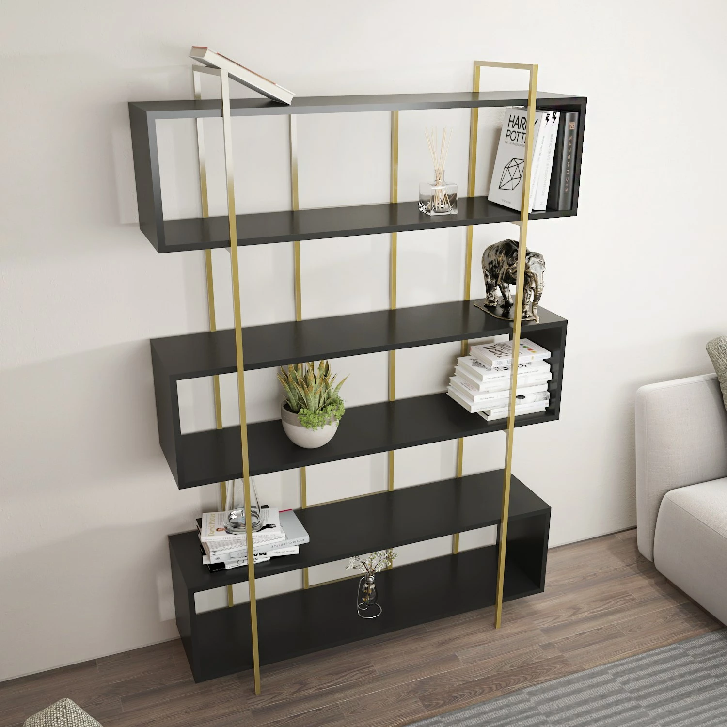 Raft librash Hanah Home, Bruti, anthracite dhe ari