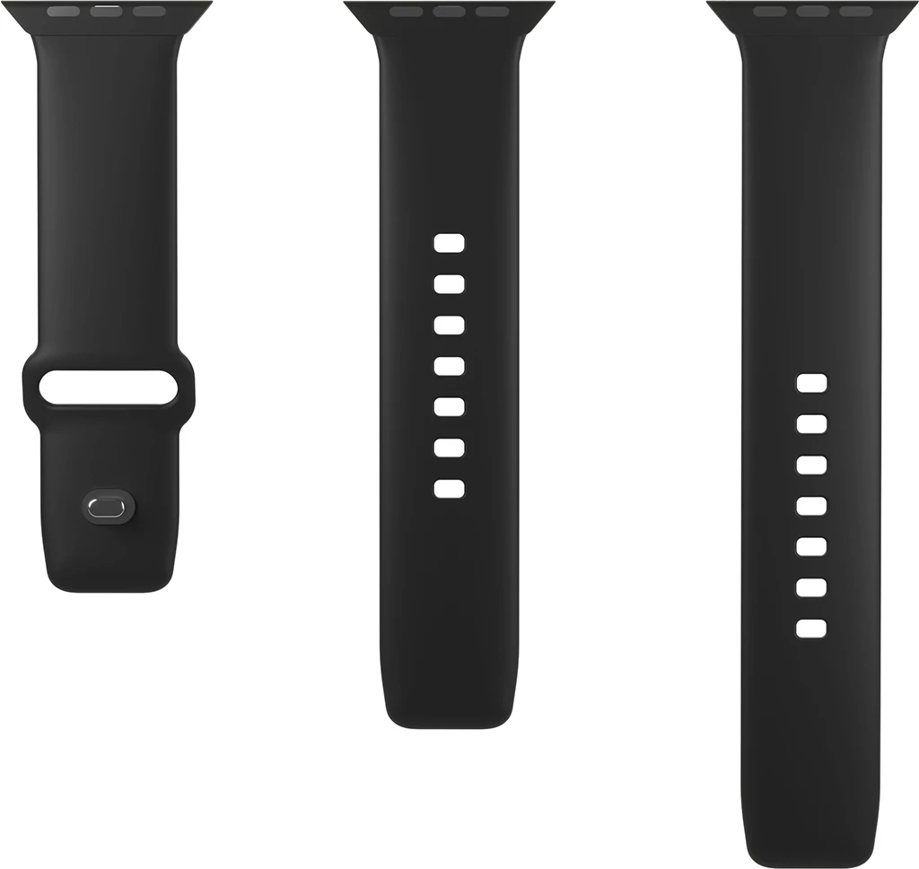 Rrip silikoni për Apple Watch Puro Icon, 38/40/41 mm, i zi, set prej 2 copë