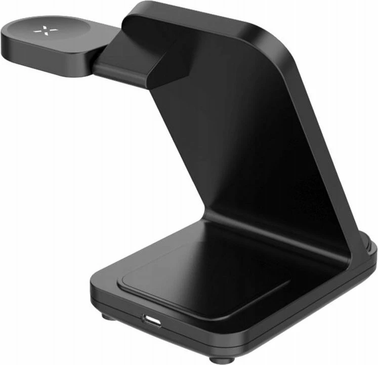 Stacion karikimi pa kabllo Fixed Powerstation FIXPOS-SA-BK 3-në-1 15W USB-C, i zi, set me kabllo