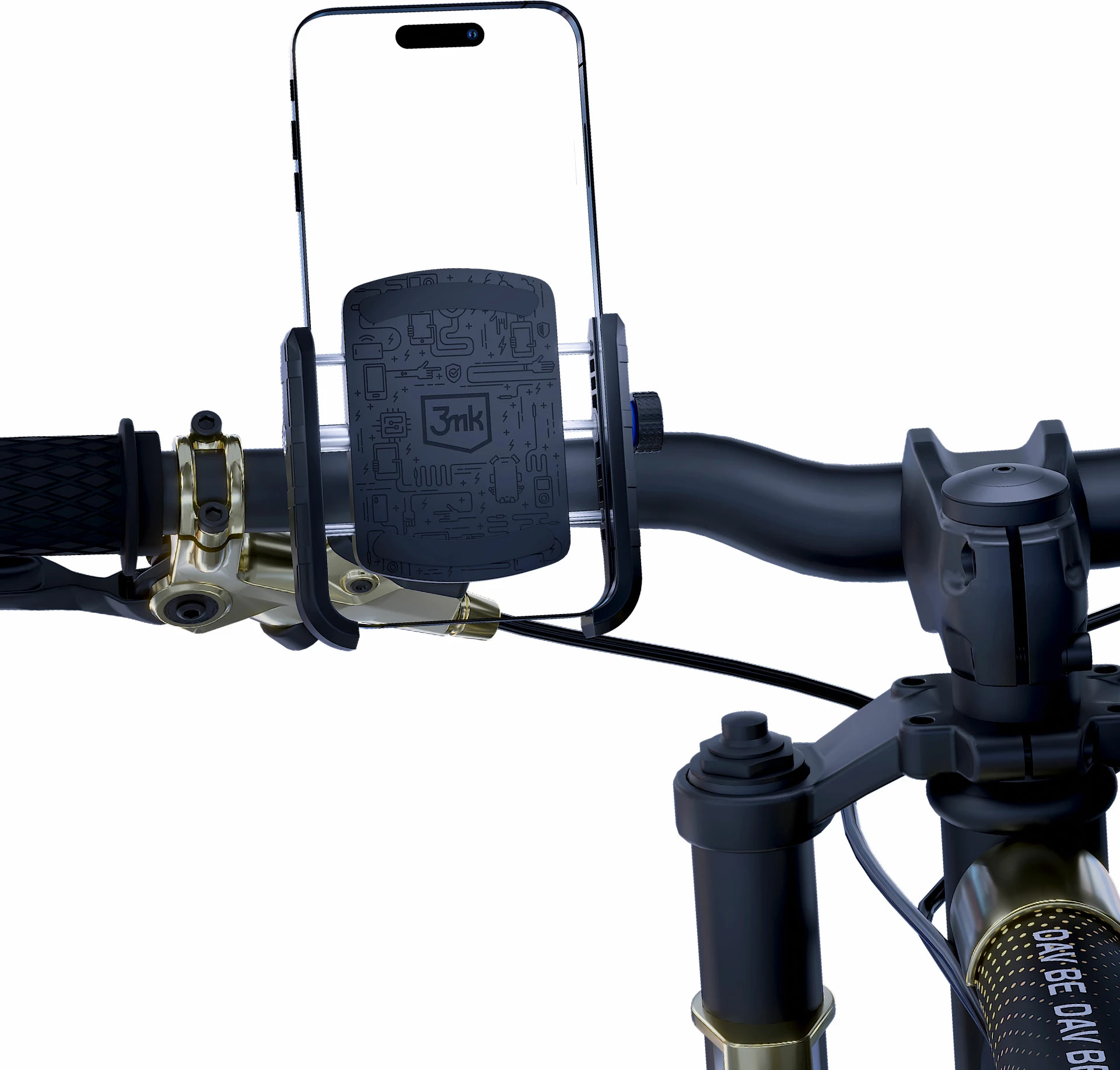 Mbajtës telefoni për biçikletë 3mk Steel Bike Holder, i zi