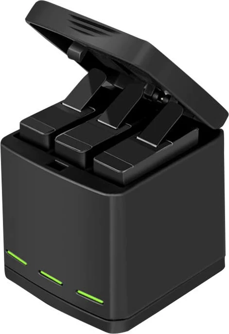 Karikues 3-vendësh Telesin GP-BNC-801 për GoPro Hero 8 me 2 bateri, i zi