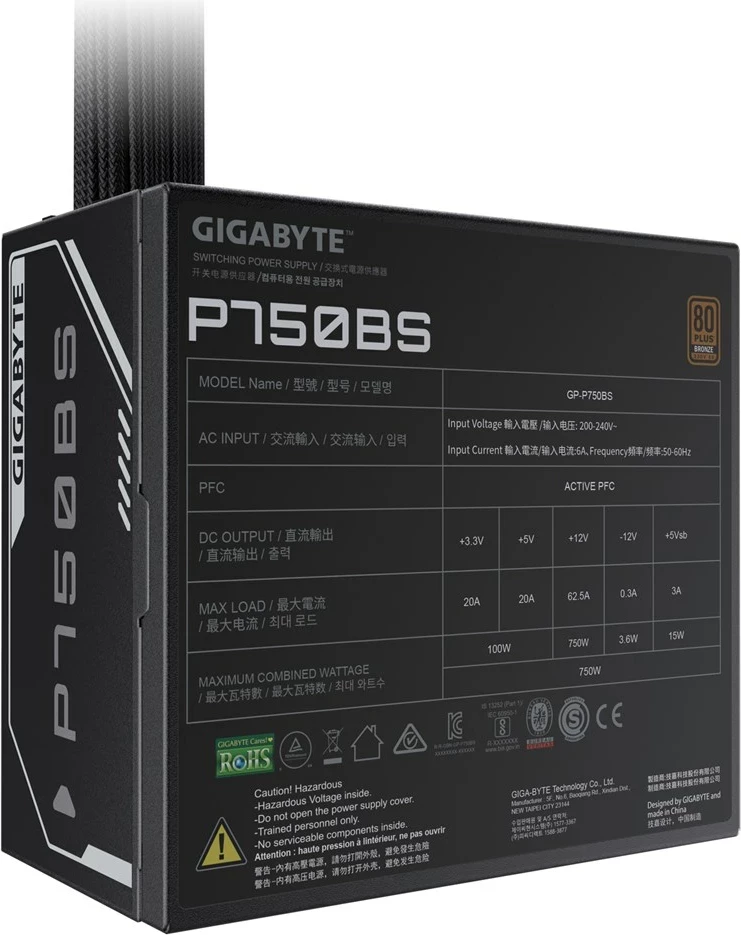 Furnizues energjie Gigabyte P750BS, 80 PLUS Bronze, 750W, i zi