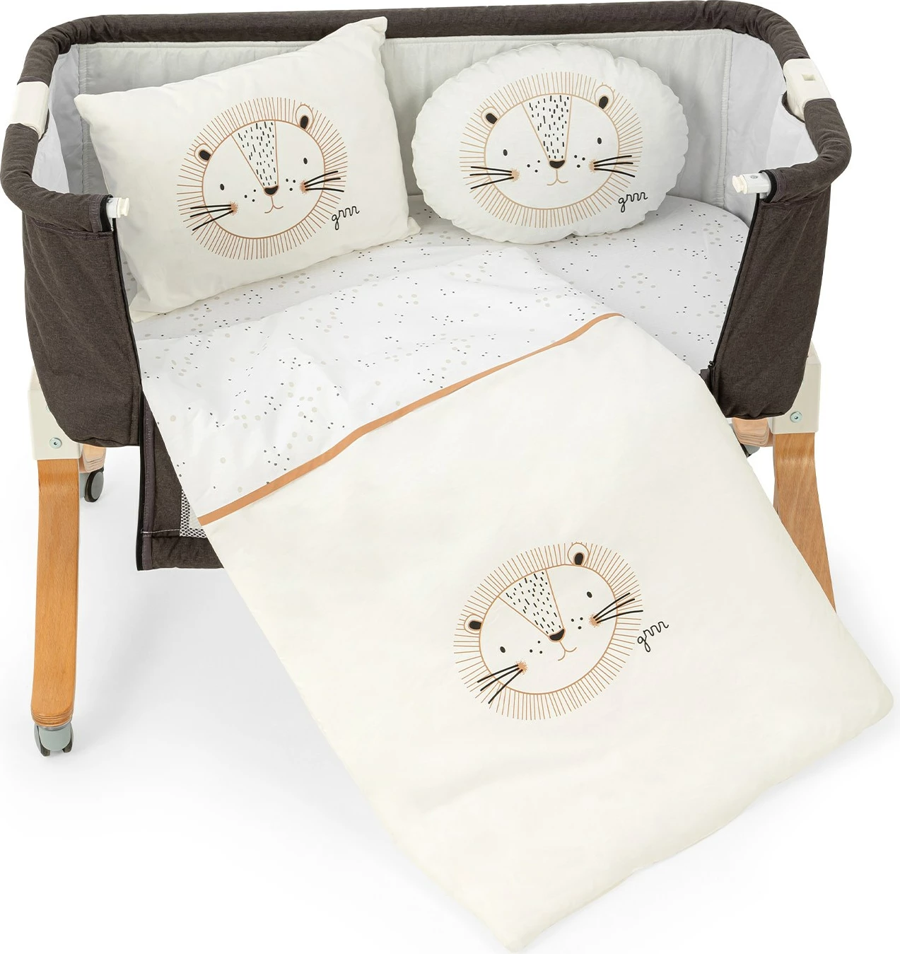 Set gjumi për beba, 5 pjesë, Evila Originals, luani i vogël, ngjyrë ecru