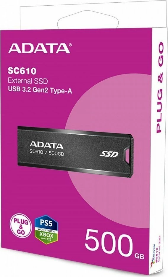 Memorie USB ADATA SC610 500GB USB 3.2 Gen 2, e zezë