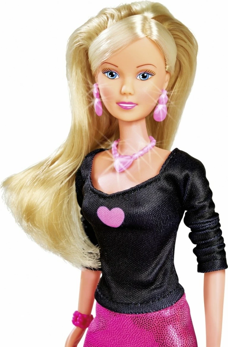 Kukull mode Steffi Love, Simba, 29 cm, me aksesorë bizhuterish, Rozë