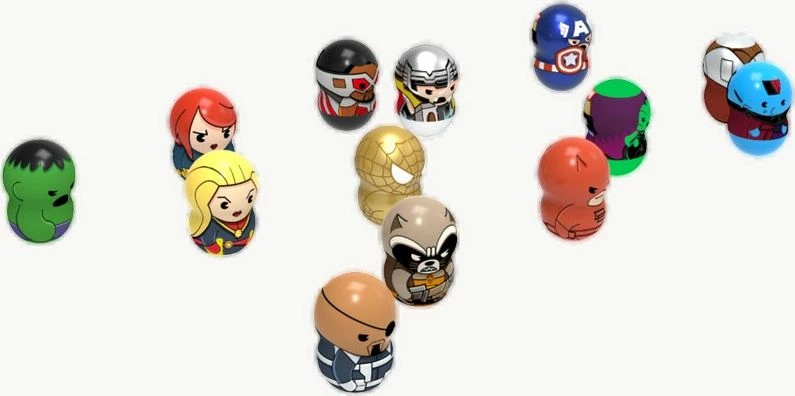 Set figurina TM Toys Marvel Wooblies Collector's Box WBM006, 4 copë
