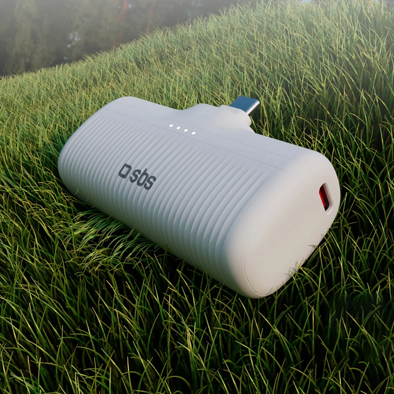 Powerbank SBS EcoPower 5000 mAh 10W, USB-C, Bardhë