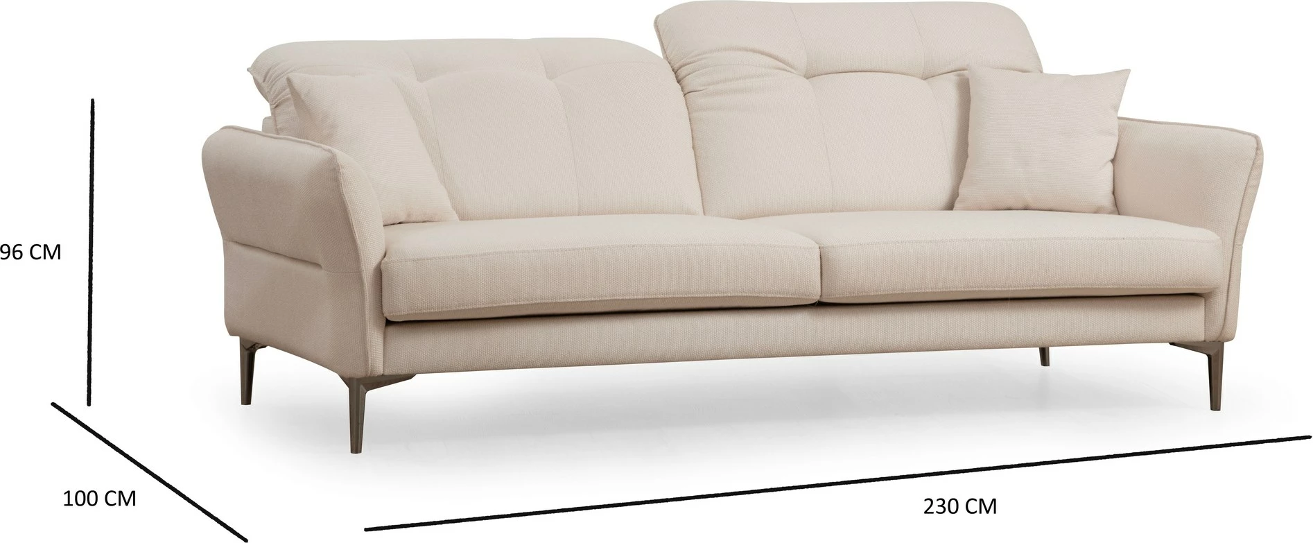 Divan treshe Atelier del Sofa, i bardhë, Costor