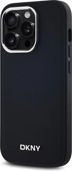 Mbështjellës DKNY Plain Logo MagSafe për iPhone 14 Pro, i zi