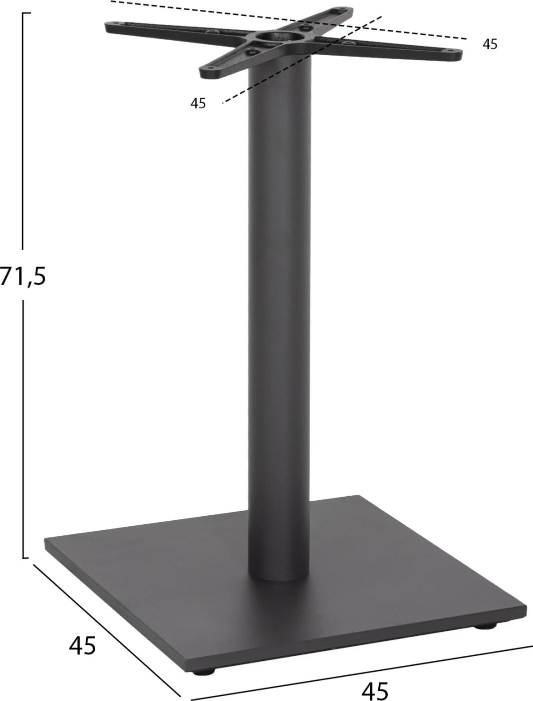 Bazë për tavolinë, ngjyrë gri mat, FH438.20, me rregullues të lartësisë, 45x45x71.5 cm