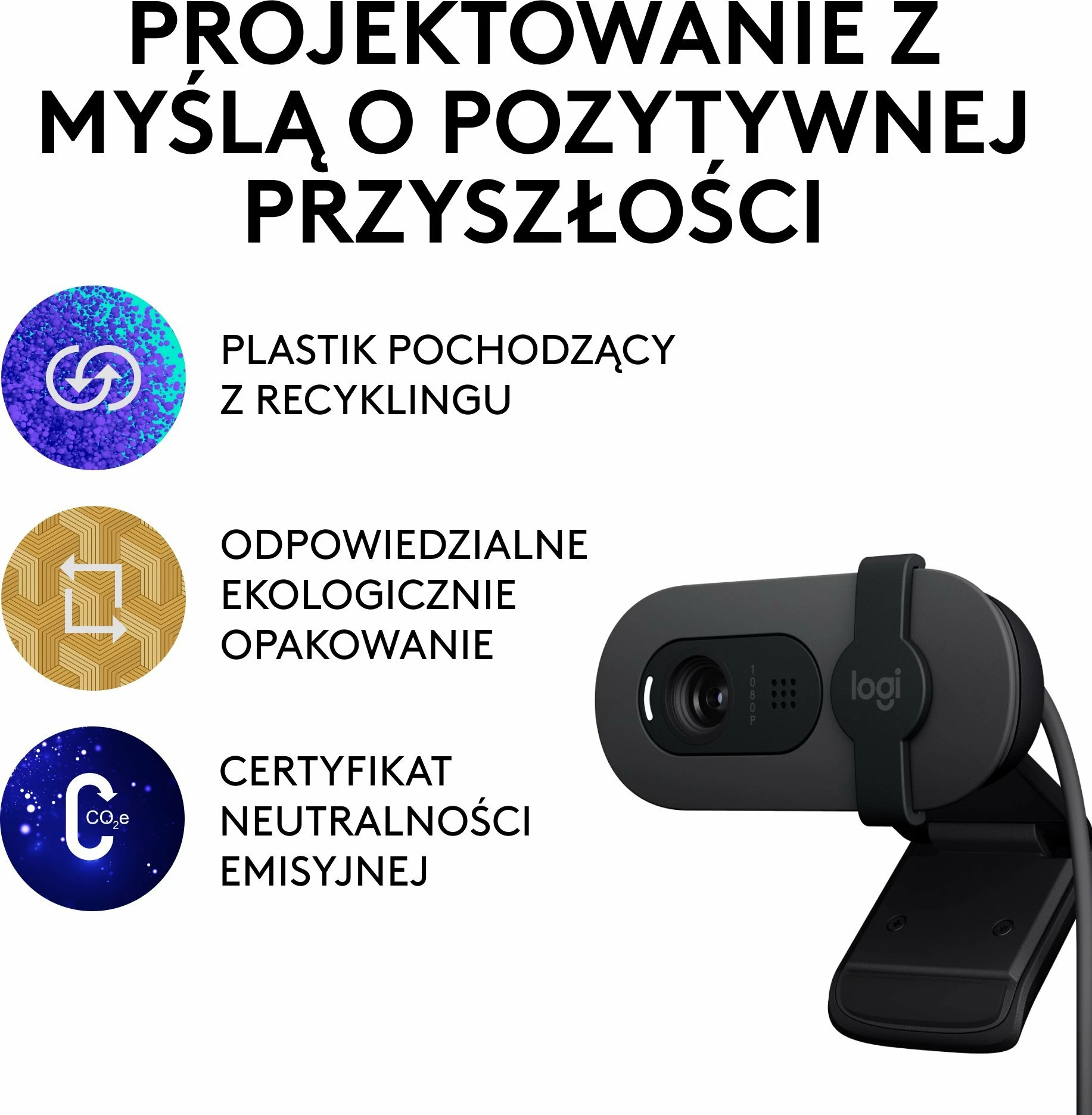 Webcam Logitech Brio 100 960-001585 Full HD 1080p USB, e zezë