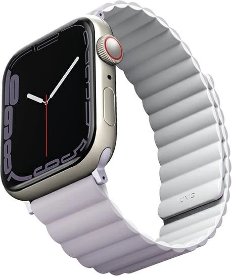Rrip silikoni për Apple Watch UNIQ Revix, 42/44/45/49mm, dyngjyrësh vjollcë-e bardhë