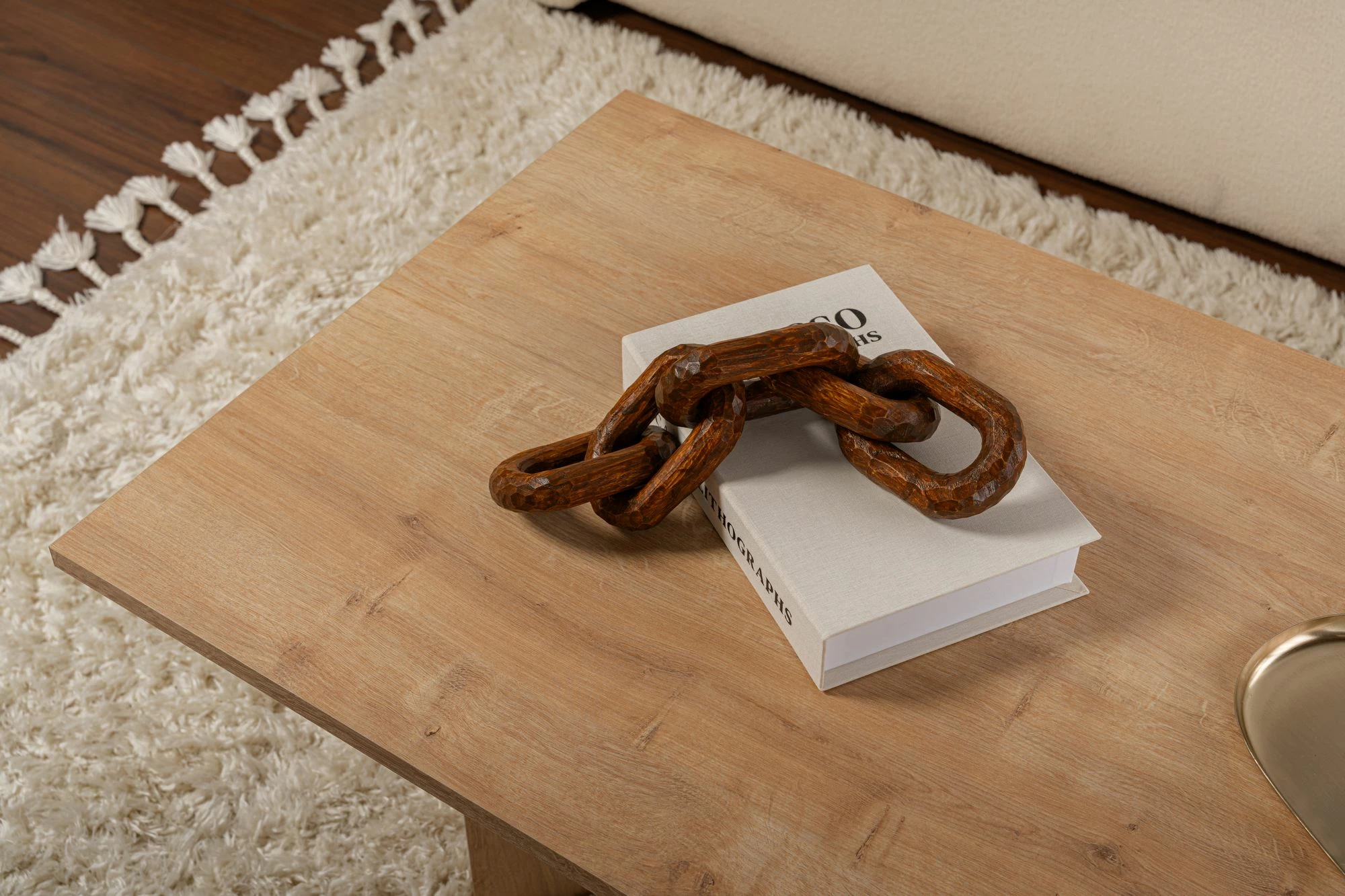 Tavolinë kafeje Nordure, Sabin, ngjyrë lisi Sapphire Oak