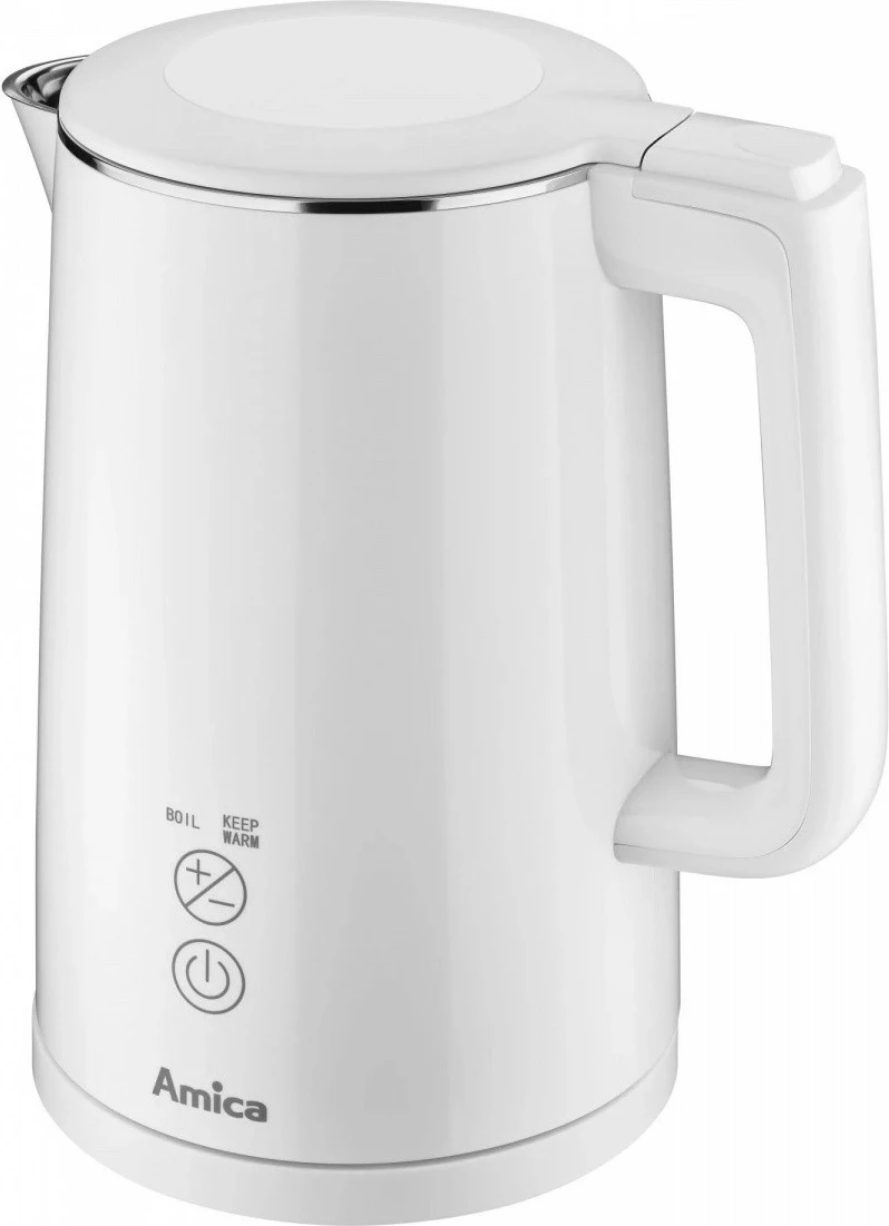 Çajnik elektrik Amica KF 6011, 1.5L, panel me prekje, bardhë