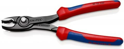 Knipex slip-joint pinca TwinGrip, 200mm, krom-vanadium, kuqe/kaltër