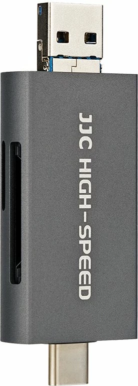 Lexues kartele memorjeje JJC CR-UTC4AC USB 3.1 300MB/s USB-C/USB-A dual slot SD/microSD, gri