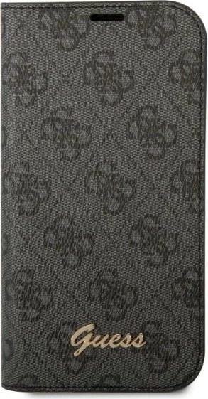 Mbështjellës Guess Bookcase 4G Vintage Gold Logo për iPhone 14, 6.1", e zezë