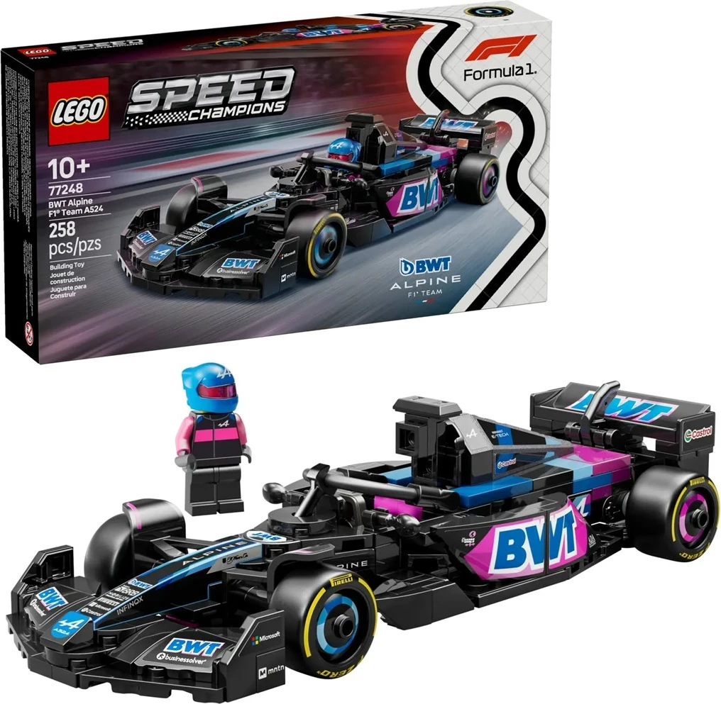 Set LEGO Speed Champions BWT Alpine F1 Team A524, 258 pjesë, me minifigurë, për fëmijë 10+