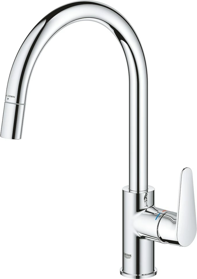 Rubinet kuzhine Grohe baucurve 30547000, një levë, Krom