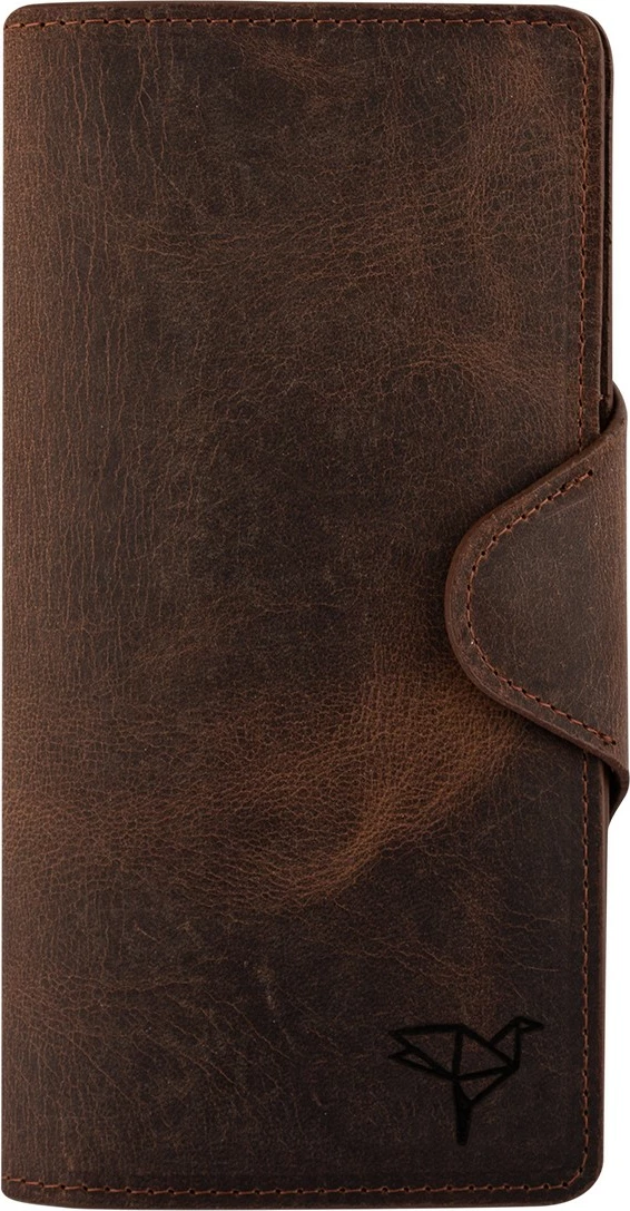 Portofol unisex, lëkurë natyrale, ngjyrë kafe, Zoozie Bags, Axel