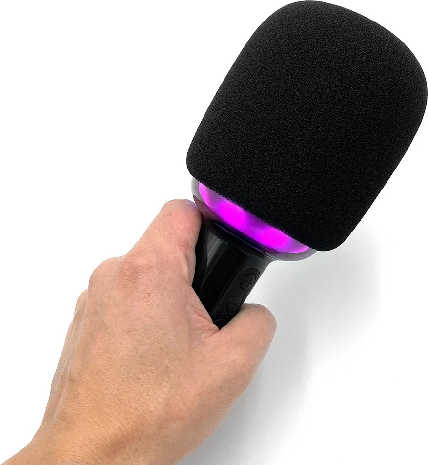 Mikrofon karaoke me altoparlant Bluetooth Media-Tech MT399, i zi, me drita LED