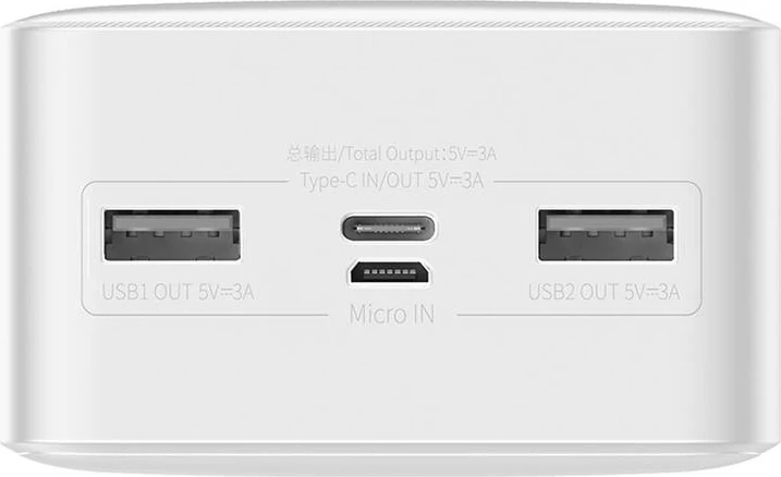 Powerbank Baseus Bipow 30000mAh, 15W, e bardhë