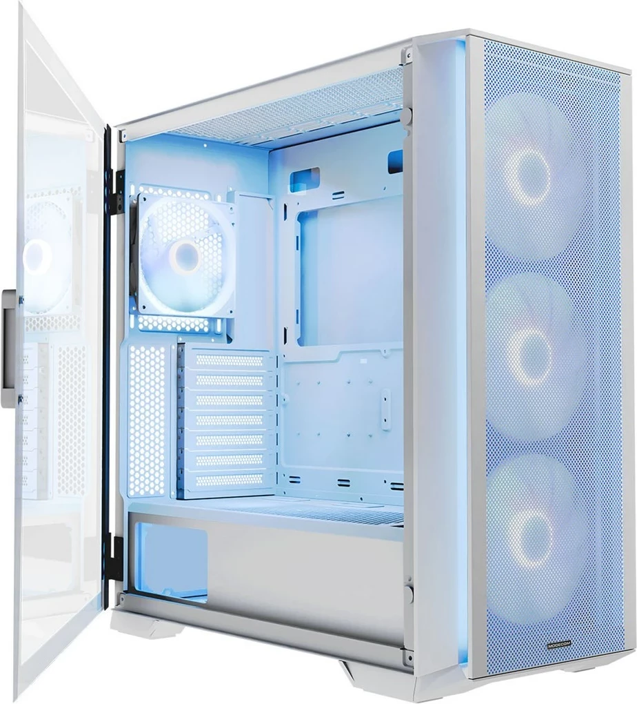 Kasë MODECOM HORIZON ARGB Flow MIDI USB 3.0 X 2 CYPE-C, e bardhë