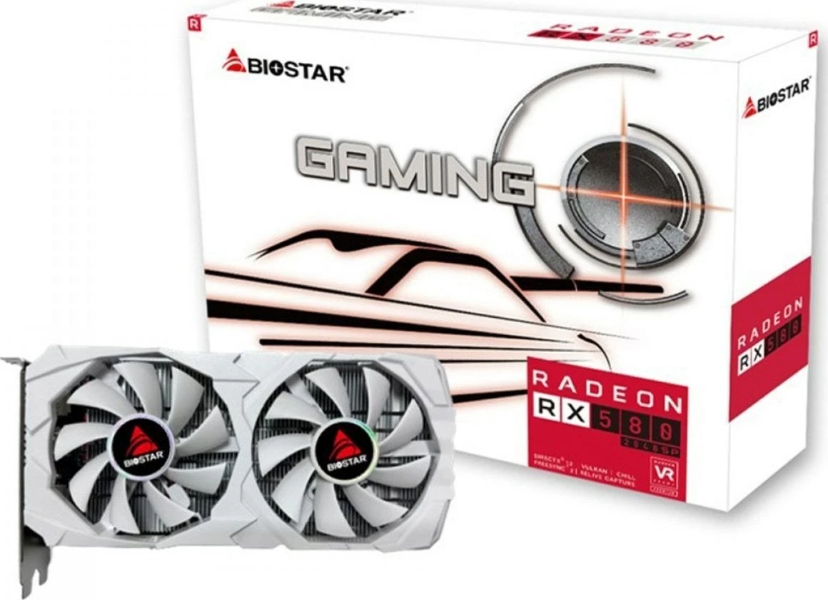 Kartelë grafike Biostar Radeon RX 580, 8GB, e bardhë
