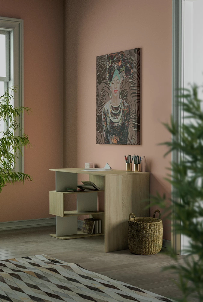 Pikturë dekorative Jungle Lady, shumëngjyrëshe, kanavacë, dru, 76x100x4cm