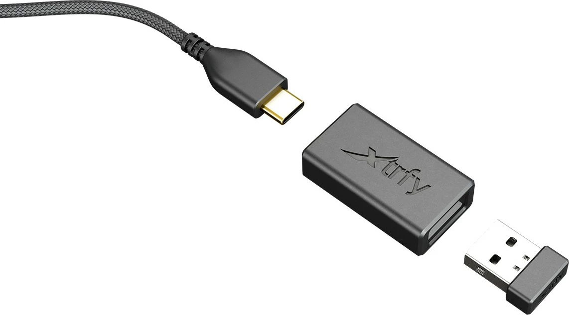 Maus Cherry XTRFY M8, Ambidextrous, Optical, RF Wireless + USB Type-C, 26000 DPI, Ngjyrë e zezë