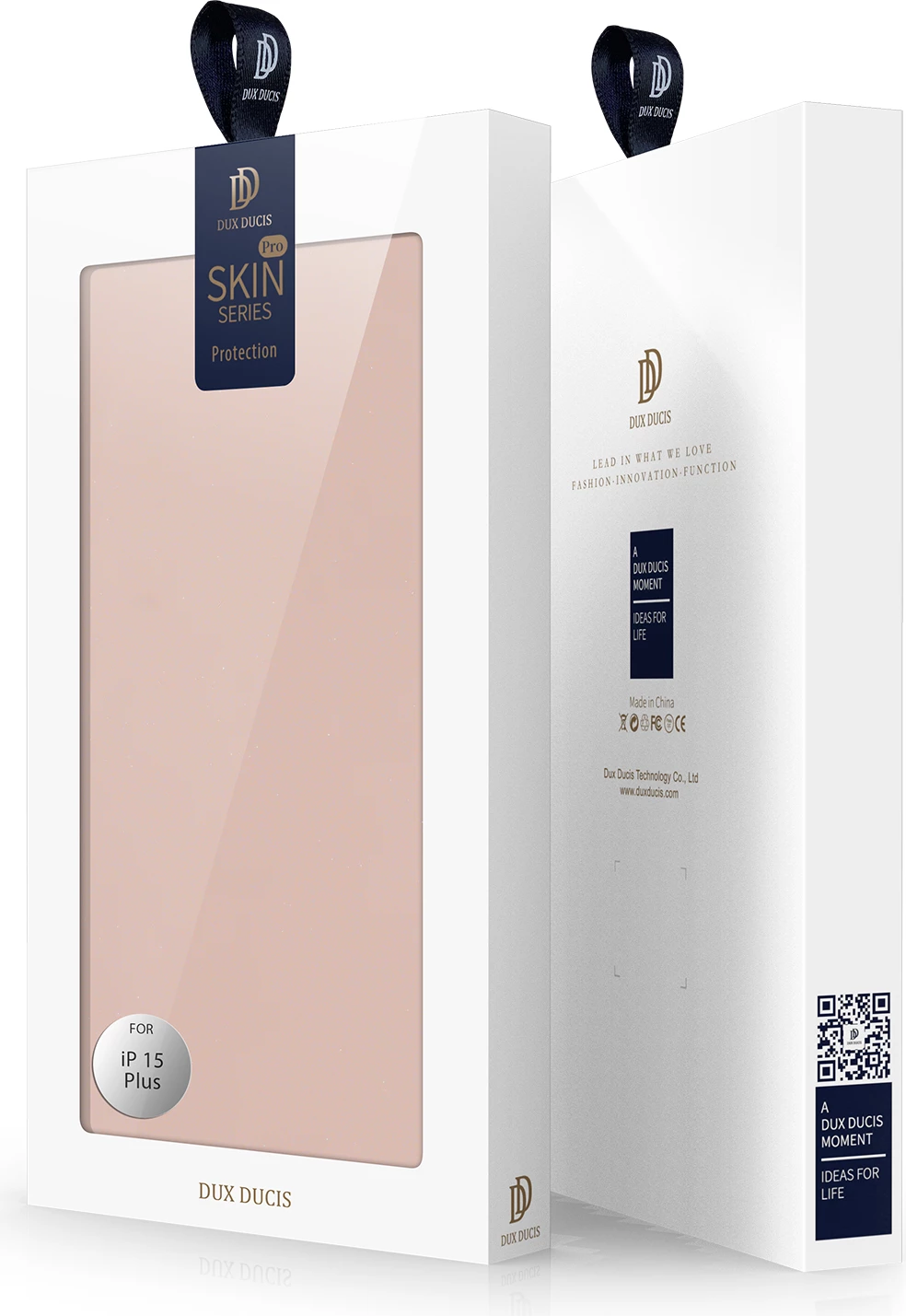 Mbështjellës Dux Ducis Skin Pro për iPhone 15 Plus, me xhep kartelash, rozë